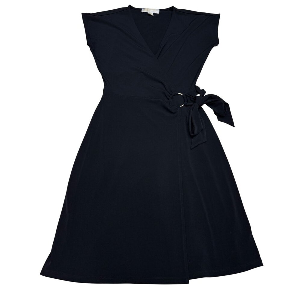Michael Kors Women's Black Wrap-Style Dress Sleeveless, Size XS - Picture 1 of 9